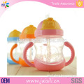 Plastic baby feeding sippy cup with straw drinking water bottle